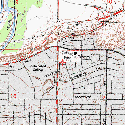 Topographic Map of University Baptist Church, CA