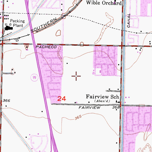 Topographic Map of W A Kendrick School, CA