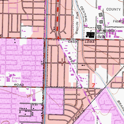Topographic Map of Bakersfield New Life Center, CA