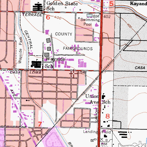 Topographic Map of Bethel Missionary Baptist Church, CA