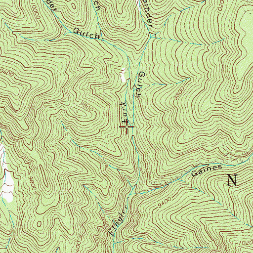 Topographic Map of Mineral Wonder Gulch, CO