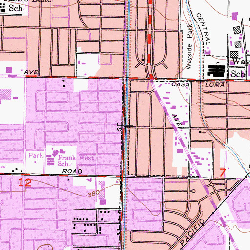 Topographic Map of First Missionary Baptist Church, CA