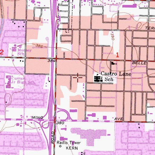 Topographic Map of New Bethel Missionary Baptist Church, CA