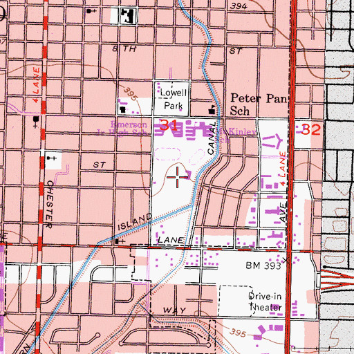 Topographic Map of Vista Continuation High School, CA