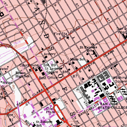 Topographic Map of Vietnamese United Methodist Church, CA