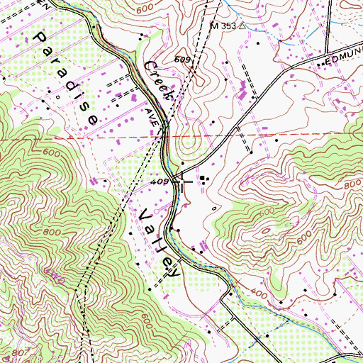Topographic Map of Villa Paradiso Vineyards, CA