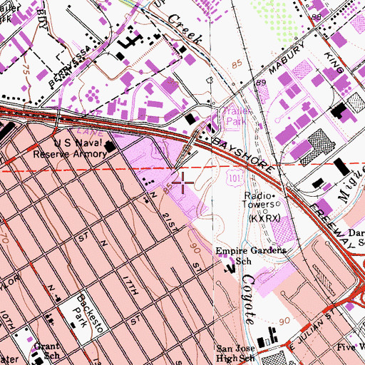 Topographic Map of Watson Park, CA