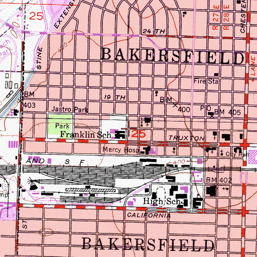 Topographic Map of First Church of Christ Scientist, CA