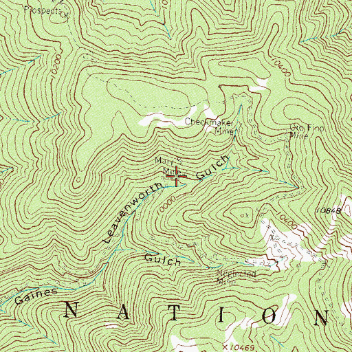 Topographic Map of Mary S Mine, CO