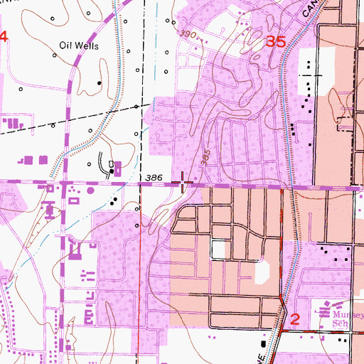 Topographic Map of First United Methodist Church, CA