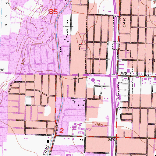 Topographic Map of Harvest Foursquare Church, CA