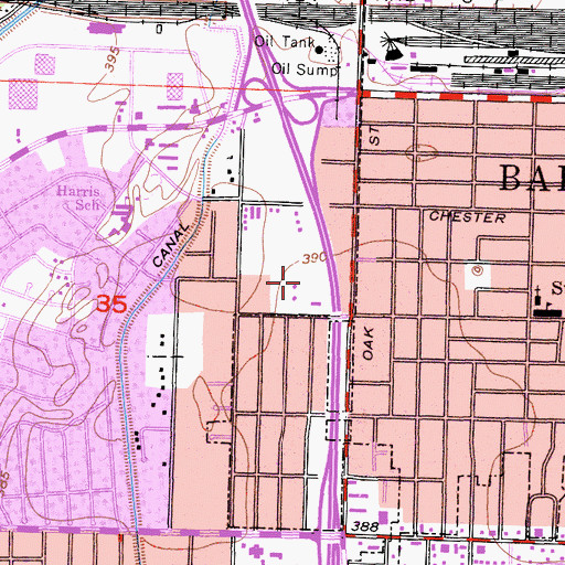 Topographic Map of Saunders Park, CA