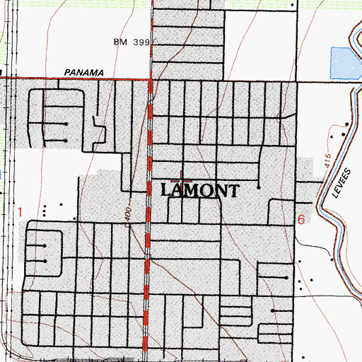 Topographic Map of Church of Christ, CA