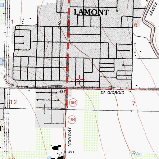 Topographic Map of Harmony Southern Baptist Church, CA