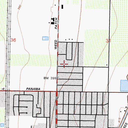 Topographic Map of Lamont Assembly of God Church, CA