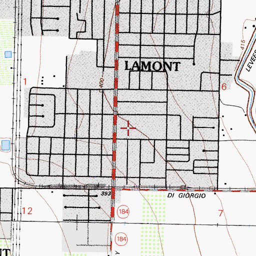 Topographic Map of Lamont Park, CA