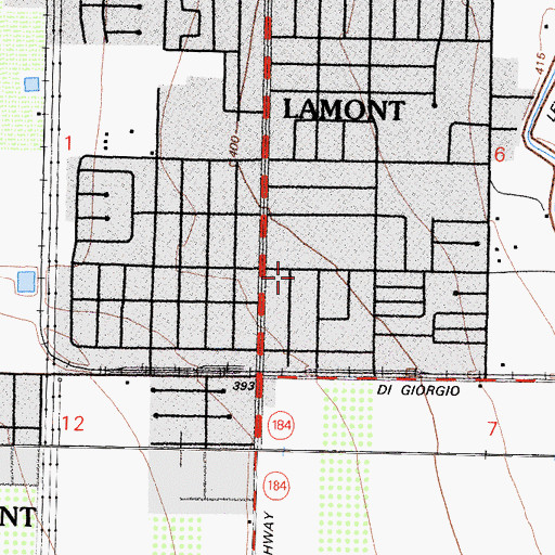 Topographic Map of Maranatha Baptist Church of Lamont, CA