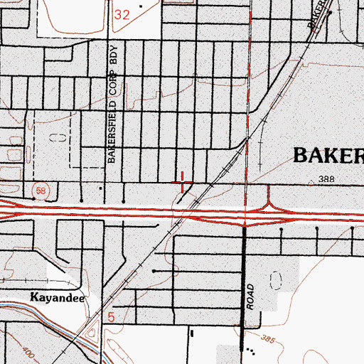 Topographic Map of Saint John Baptist Church, CA