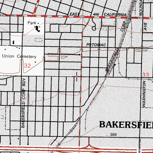 Topographic Map of Saint Paul Church of God in Christ, CA