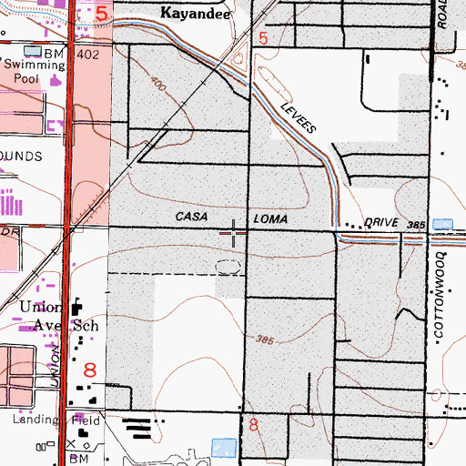 Topographic Map of The Peoples Missionary Baptist Church, CA