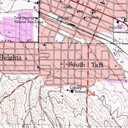 Topographic Map of Assembly of God Church, CA