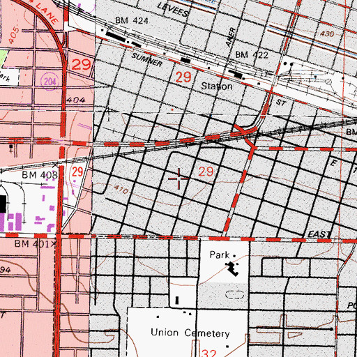 Topographic Map of Bethany United Methodist Church, CA
