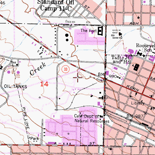Topographic Map of Buena Vista Mobile Home Park, CA