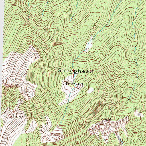 Topographic Map of Sheephead Basin, CO
