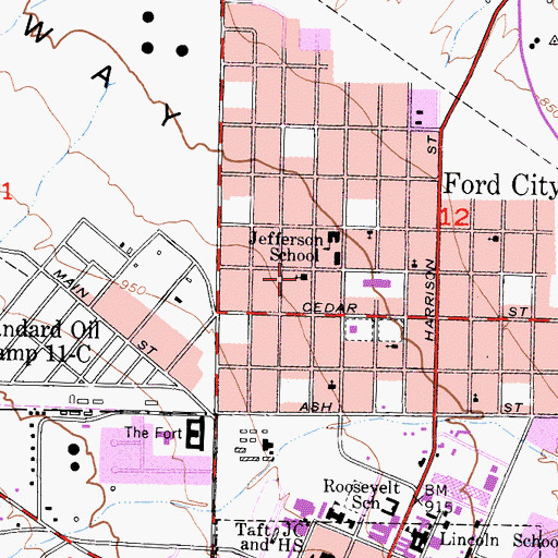 Topographic Map of Church of God, CA
