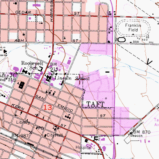 Topographic Map of First Assembly of God Church, CA