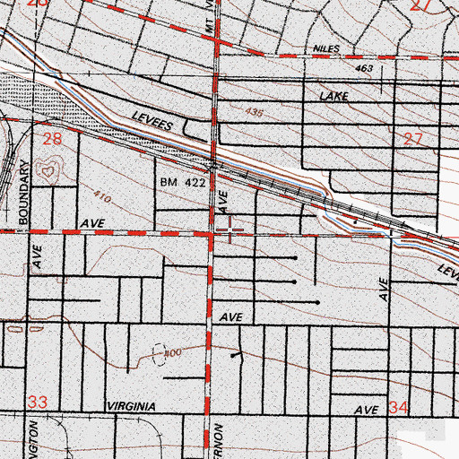 Topographic Map of First Freewill Baptist Church, CA