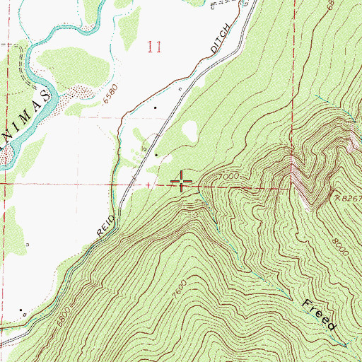 Topographic Map of Freed Canyon, CO