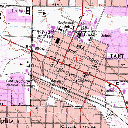 Topographic Map of First Presbyterian Church, CA