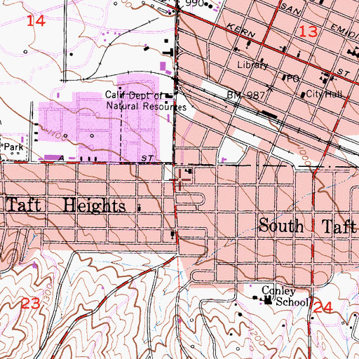 Topographic Map of First Southern Baptist Church, CA