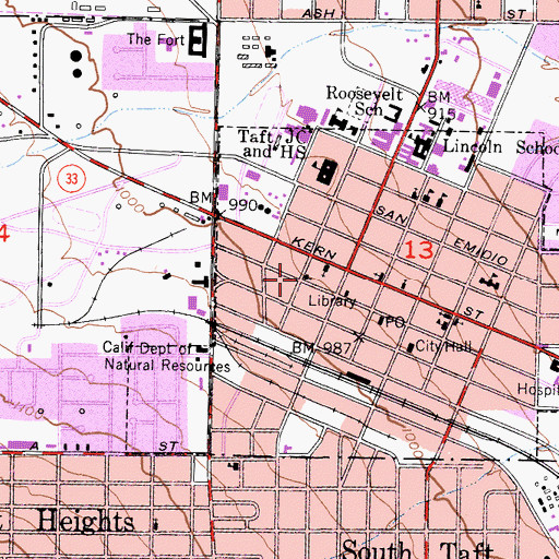 Topographic Map of First United Methodist Church, CA