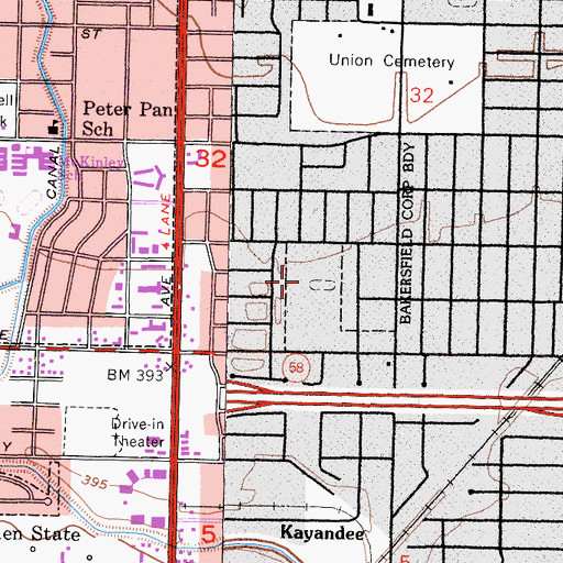 Topographic Map of Fremont Elementary School, CA