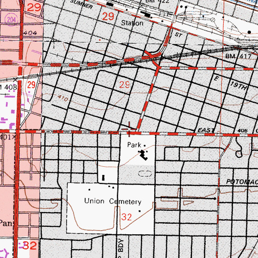 Topographic Map of Grace Pentecostal Tabernacle, CA