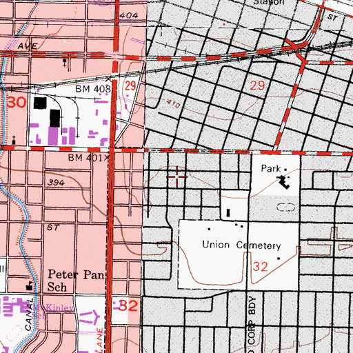 Topographic Map of New Faith Center, CA