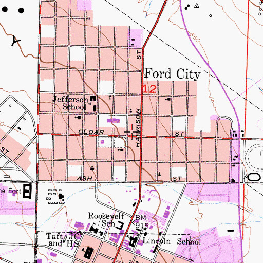 Topographic Map of New Hope Temple, CA