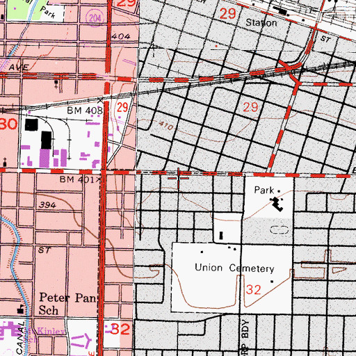 Topographic Map of Our Lady of Guadalupe Church, CA