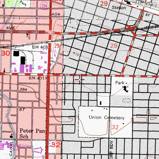 Topographic Map of Our Lady of Guadalupe School, CA
