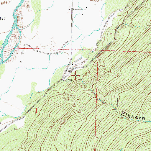 Topographic Map of Elkhorn Canyon, CO