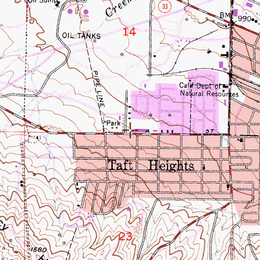 Topographic Map of Parkview Elementary School, CA