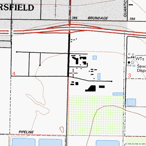 Topographic Map of Regional Occupational and Agricultural School, CA