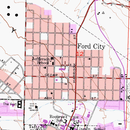 Topographic Map of Seventh Day Adventist Church, CA