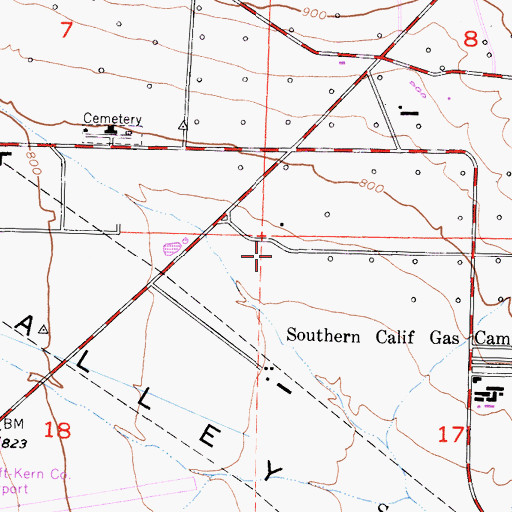 Topographic Map of Taft City Corporation Yard, CA