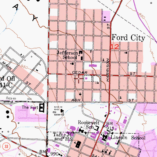 Topographic Map of Veterans Memorial Building, CA