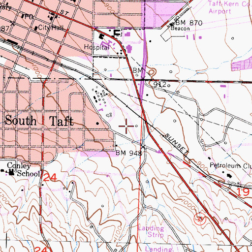 Topographic Map of West Kern Oil Museum, CA