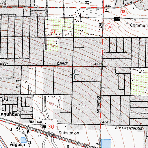 Topographic Map of Voorhies Elementary School, CA