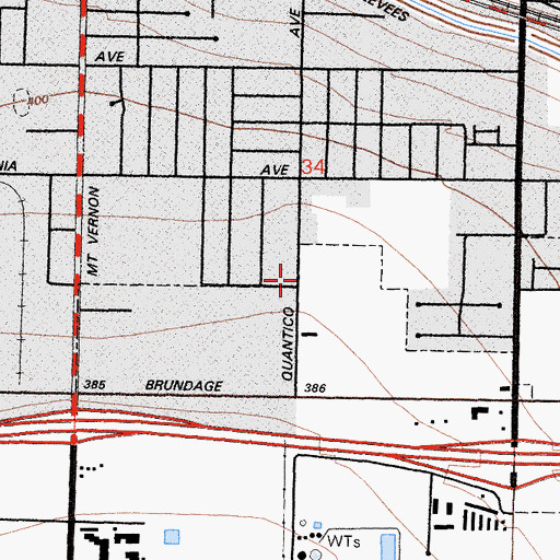 Topographic Map of Body of Christ Fellowship Church, CA